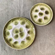 Oyster service Moulin des Loups – 8 plates and 2 dishes, 1970s