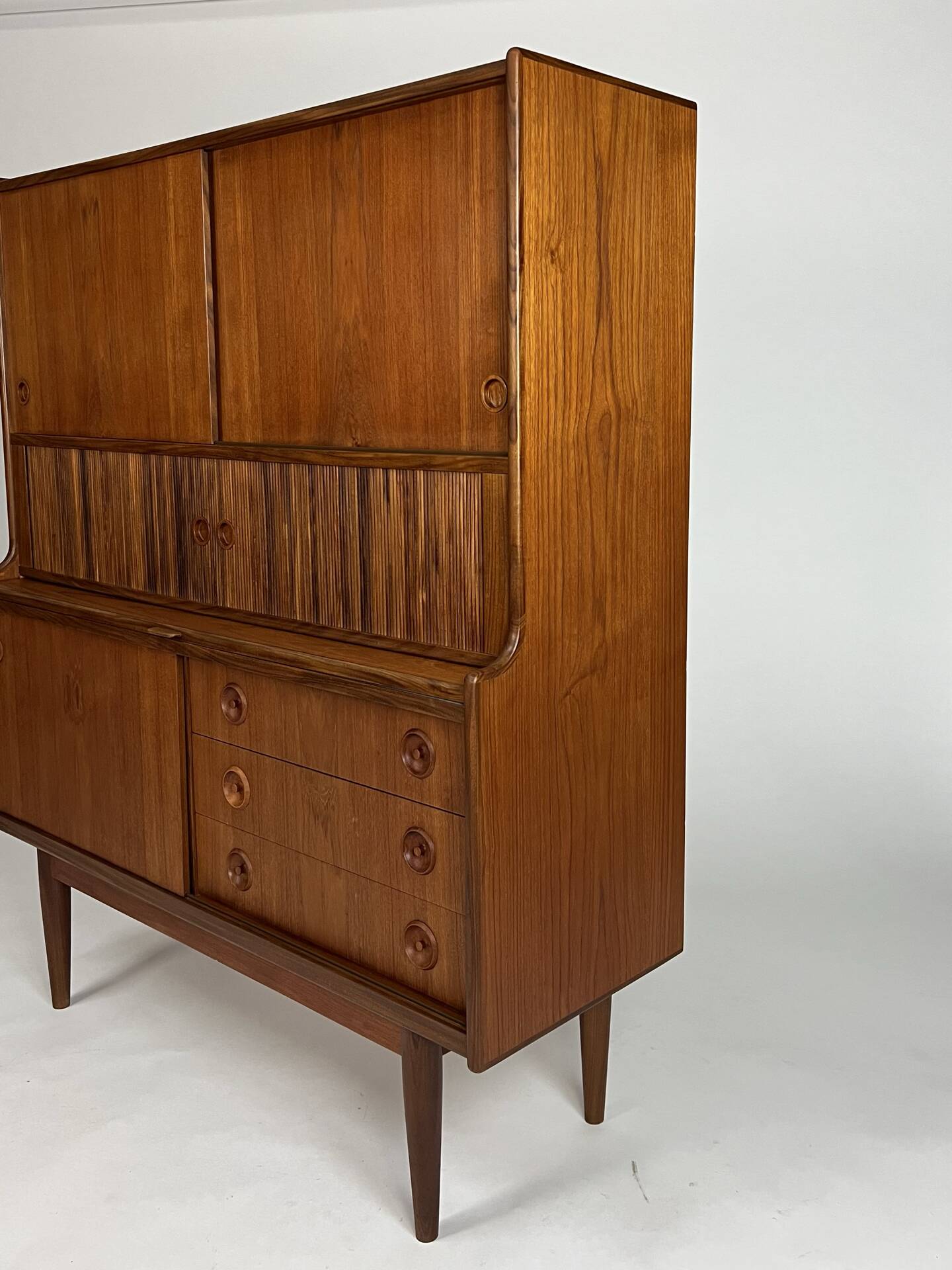 Danish teak highboard cabinet by Johannes Andersen 1960s