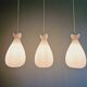 Scandinavian suspension in frosted white glass, 1960s