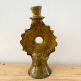 Yellow terracotta candle holder