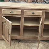 Antique sideboard/buffet in raw oak with splayed legs - 1950s