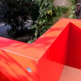 Shelf staircase Zig-Zag graphic design red serie LACK Ikea vintage 1980