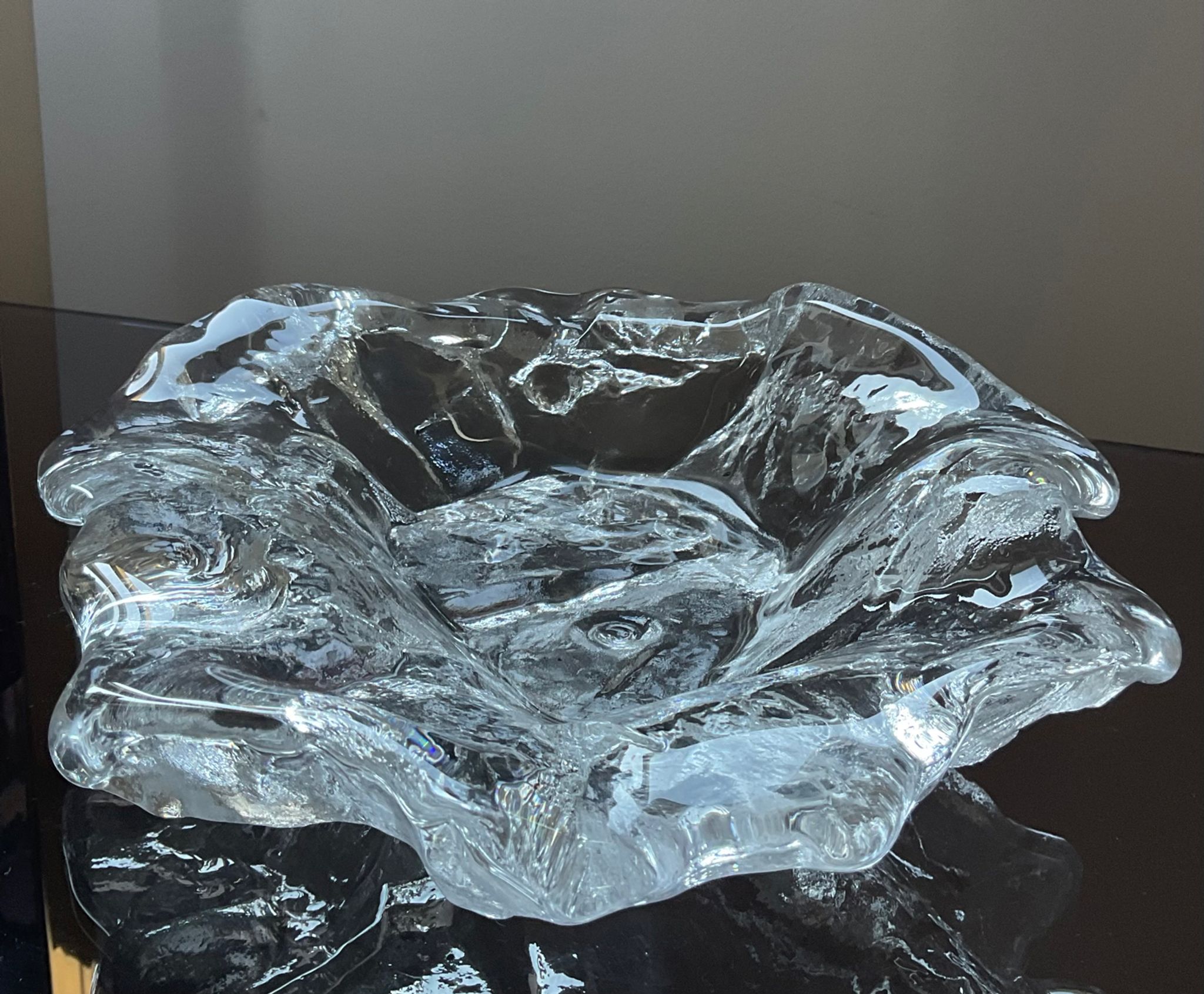 Vide poche vintage en verre moulé