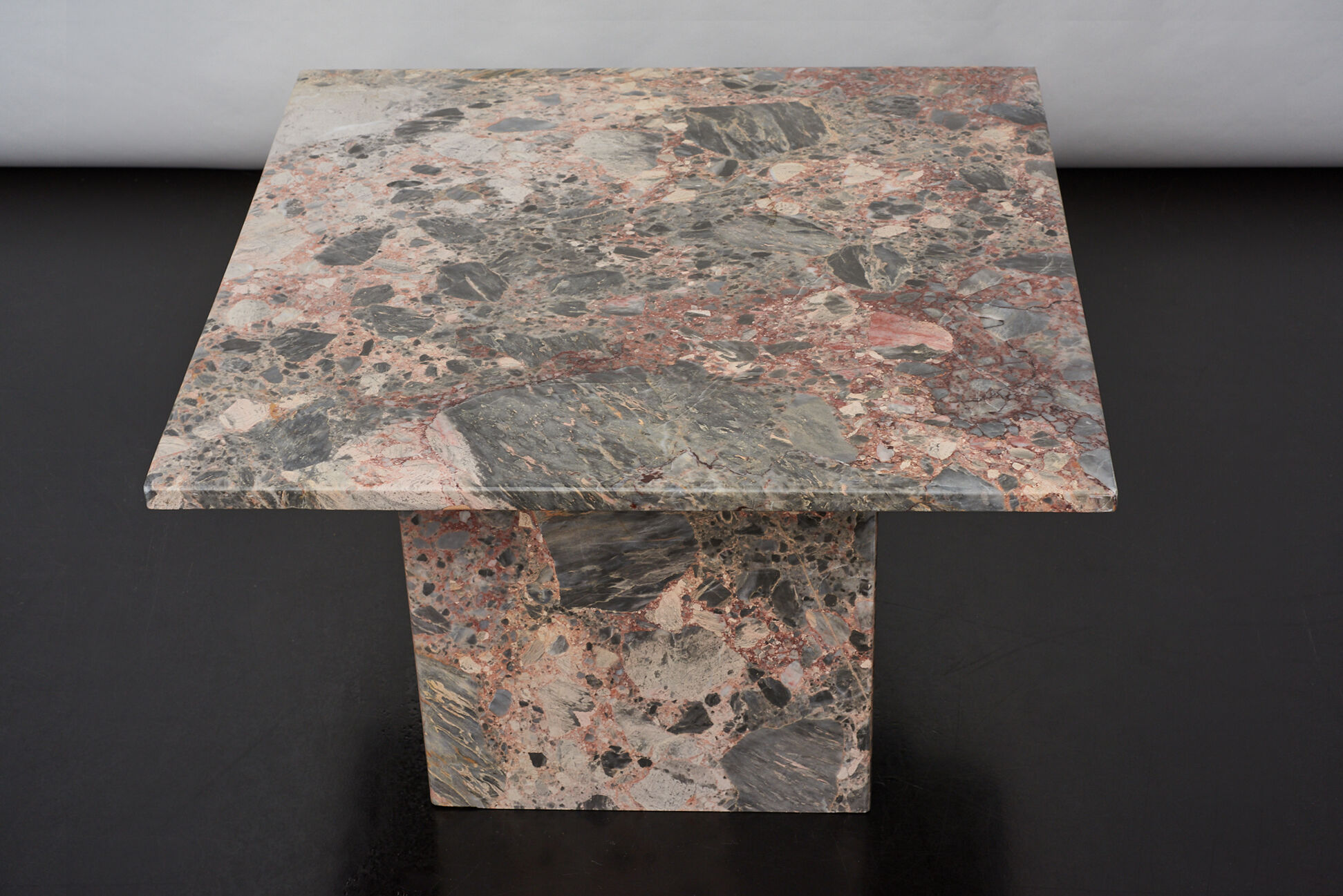 Pink marble side table, Italy 1970s