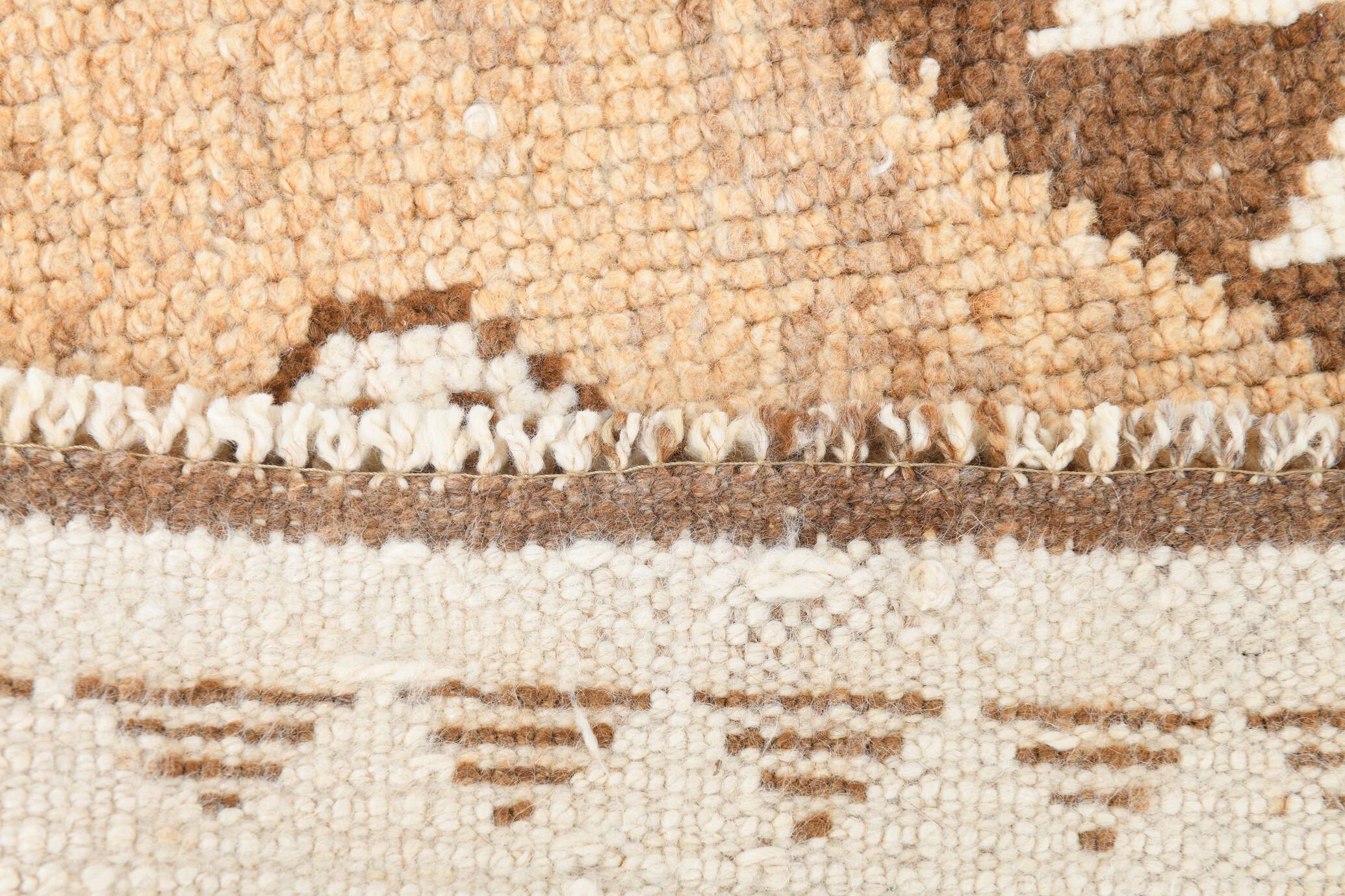 3x11 Brown Beige Persian Kilim Runner Rug, 107x333Cm