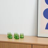 Set of green glasses, Italian design, 1970s, made in Italy