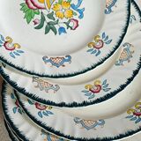Set of 8 vintage Longwy Vieux Rouen dessert plates