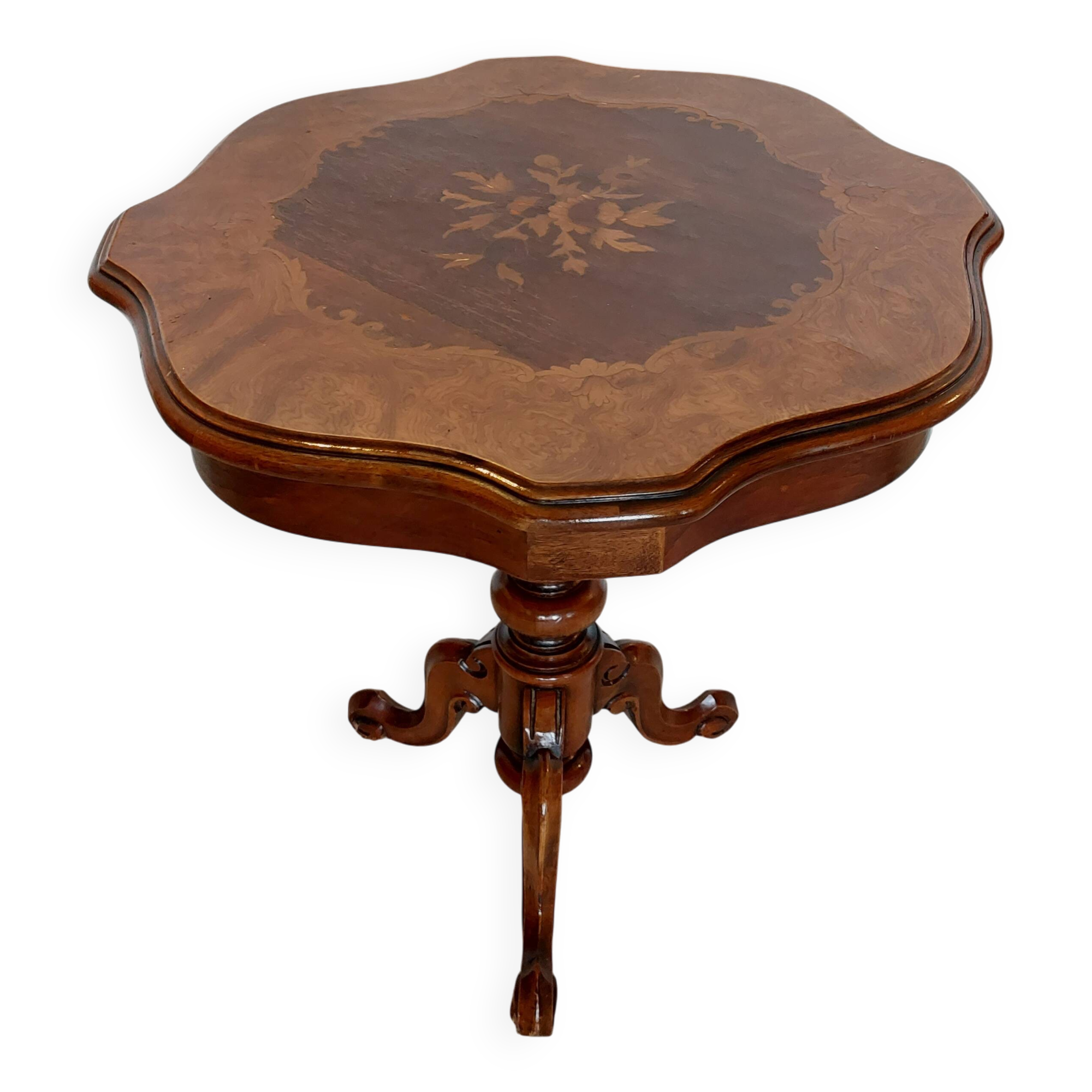 side table with marquetry