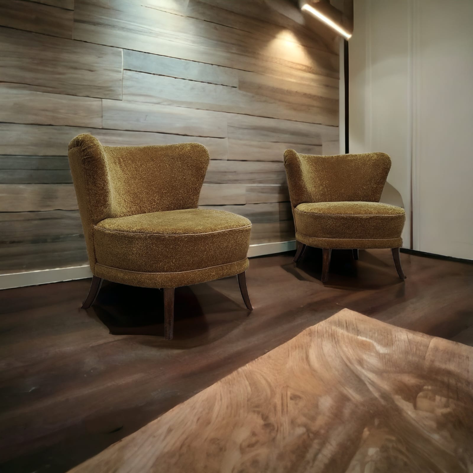 Two Mid Century cocktail chairs