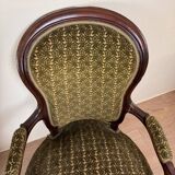Pair of Louis XV style armchairs in mahogany, 19th century