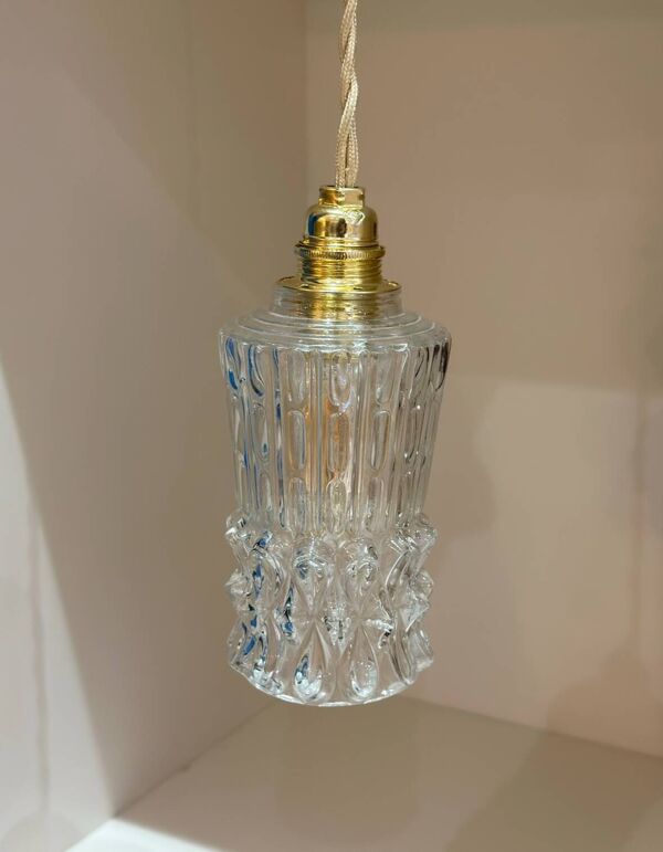 Lampe baladeuse vintage - verre moulé