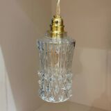 Vintage portable lamp - molded glass