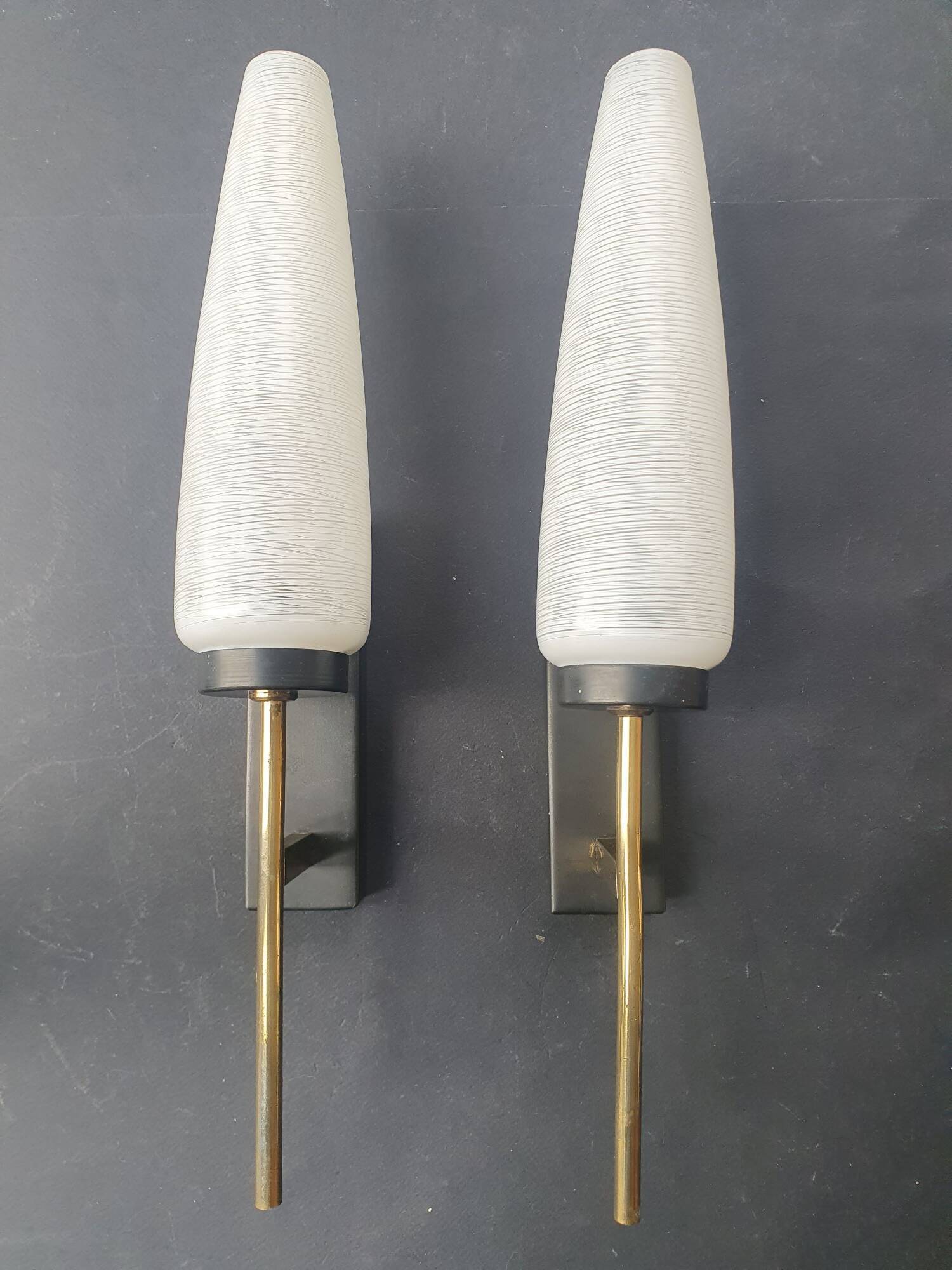 Pair of Lunel wall sconces from the 1950s.