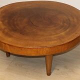 Vintage brutalist solid wood coffee table, 1960s