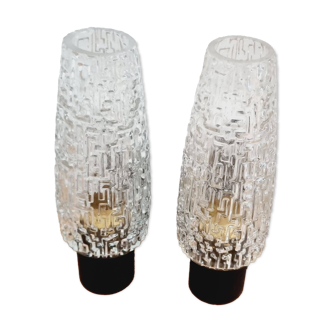 Pair of vintage gold and black wall lights