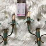 Appliques laiton et verre