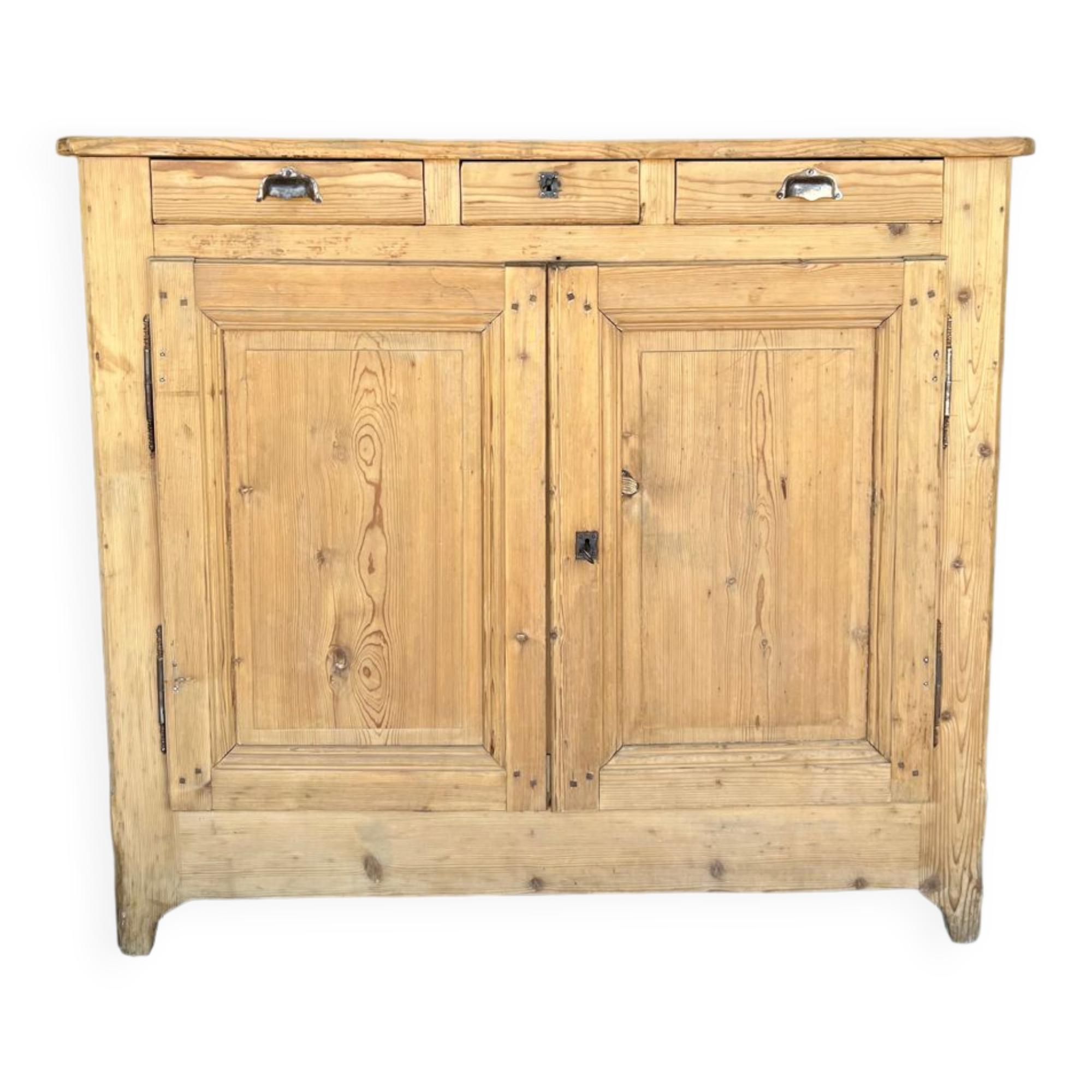 Petit Buffet De Campagne Rustique En Bois Brut, Meuble Occasion Très Bon état
