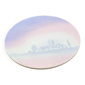 Dessous de plat Salins – décor pastel paysage de village – rare modèle vintage années 50