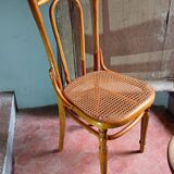 Ancienne Chaise de Bistrot en Bois Courbé " Fischel "