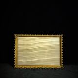 Onyx desk top with brass gallery