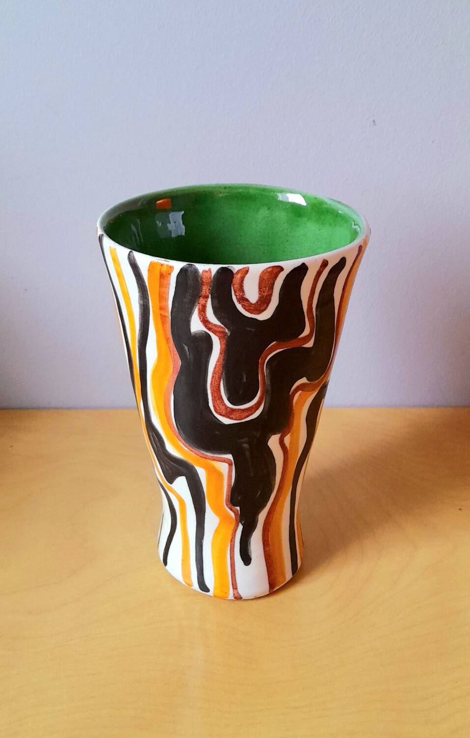 Enamelled ceramic vase 60s
