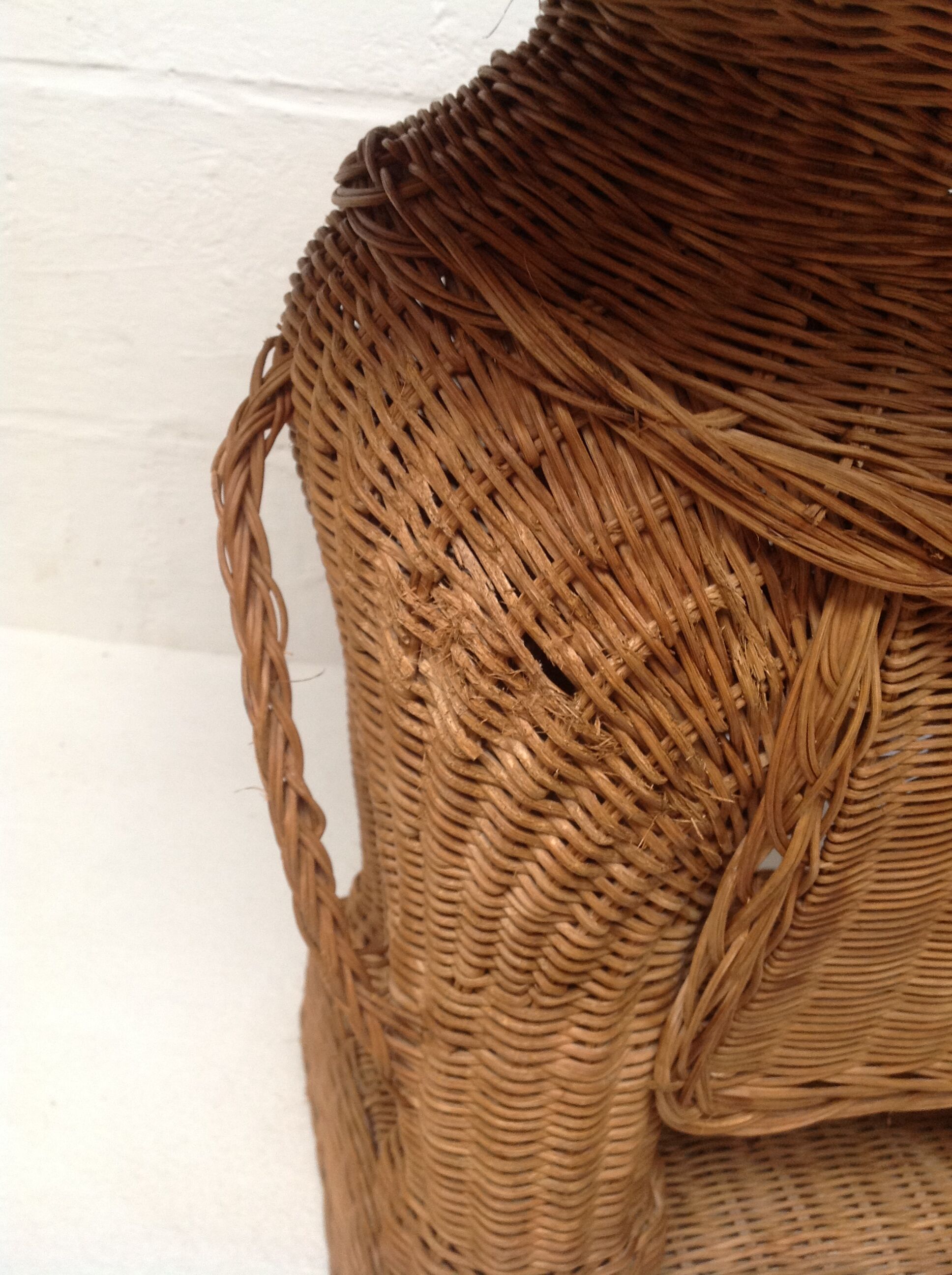 Vintage wicker elephant and rattan table