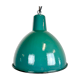 Lampe industrielle d’usine en émail vert années 1960