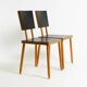 Two rare demountable plywood chairs by Axel Kufus model Stöcke for Atoll