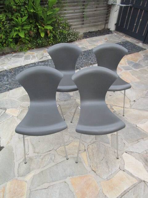 Set of 4 grey Nihau chairs by Magistretti for Kartell - 2000s