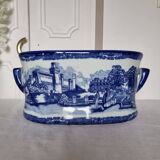 Large 20th century English glazed and enamelled earthenware planter