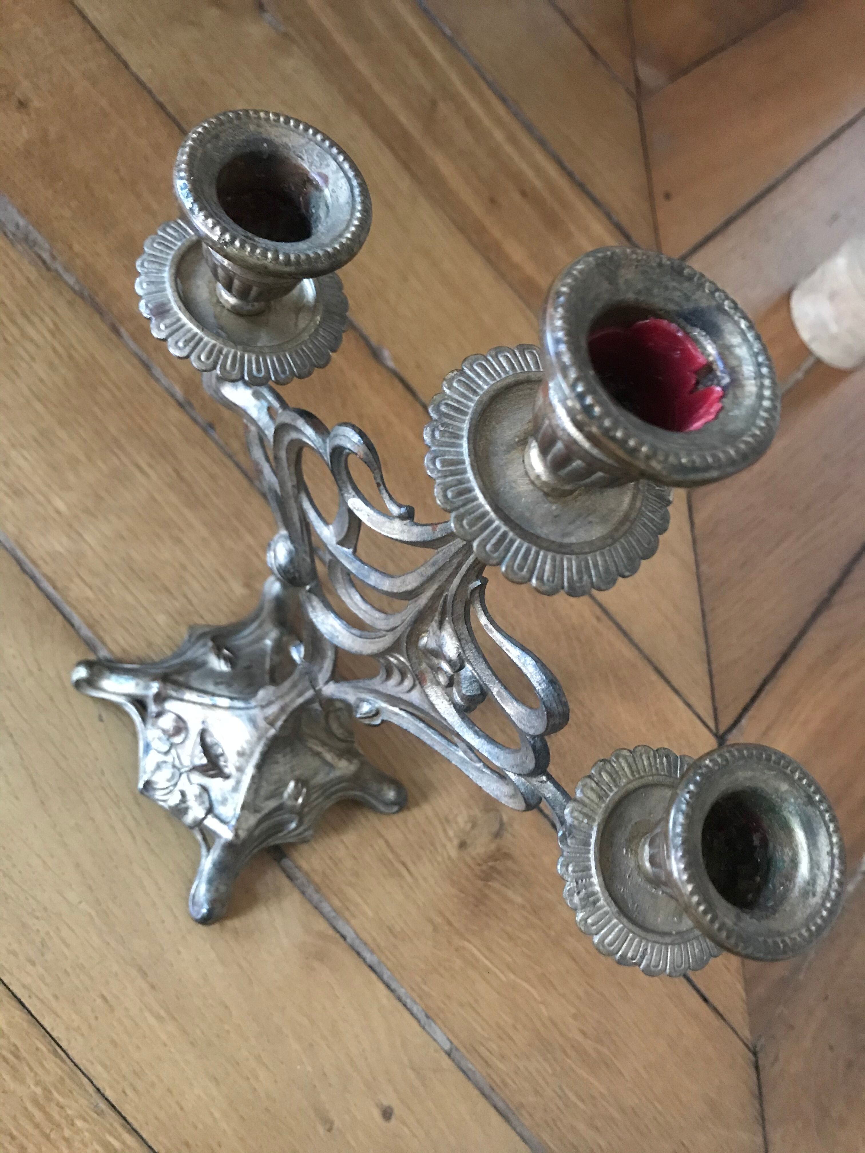 Chandelier Art Nouveau three fires
