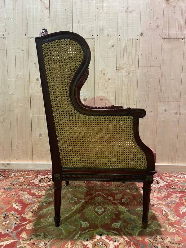 Bergère - Louis XVI style armchair in cane