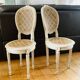 Pair of Louis XVI chairs from the late 19th century with checkerboard caning