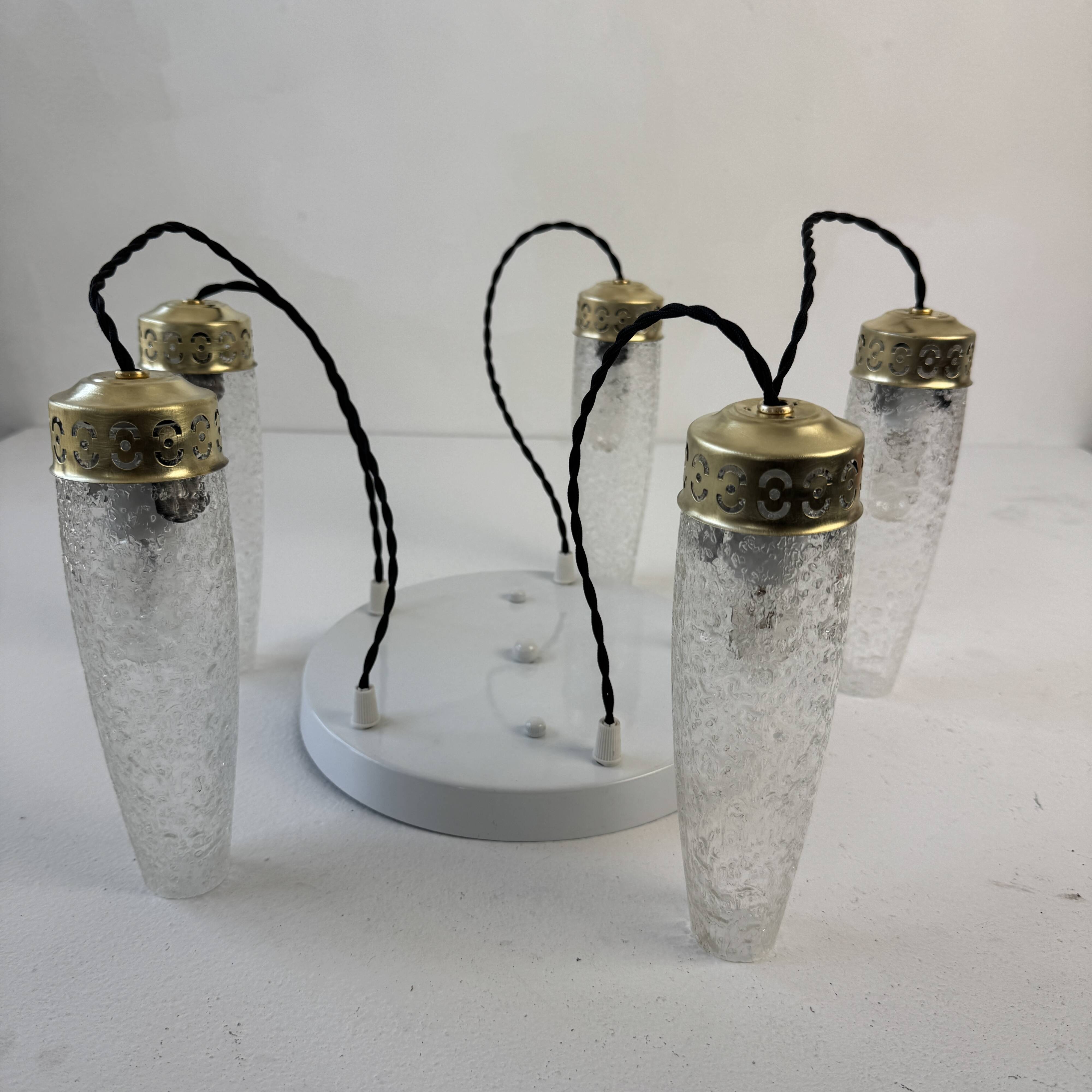 Old vintage 5-light cascade chandelier