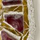 Vintage XL "stained glass" wall sconce in cement and glass, Sweden 1950