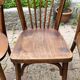 Set of 8 vintage bistro chairs, 50s, 60s, dark oak.
