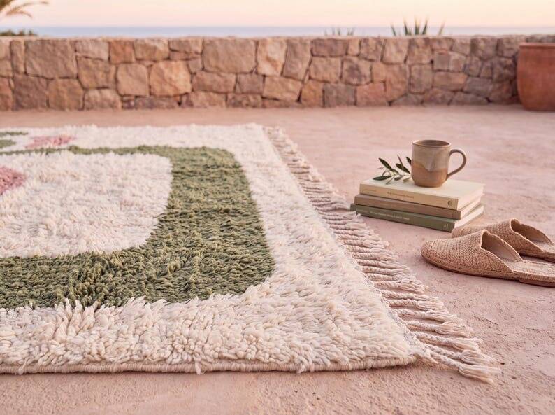 Authentic traditional Berber rug with colourful patterns 1.5/2.5 m