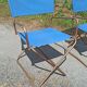 Paire de fauteuils chaises lafuma chantazur toile bleu
