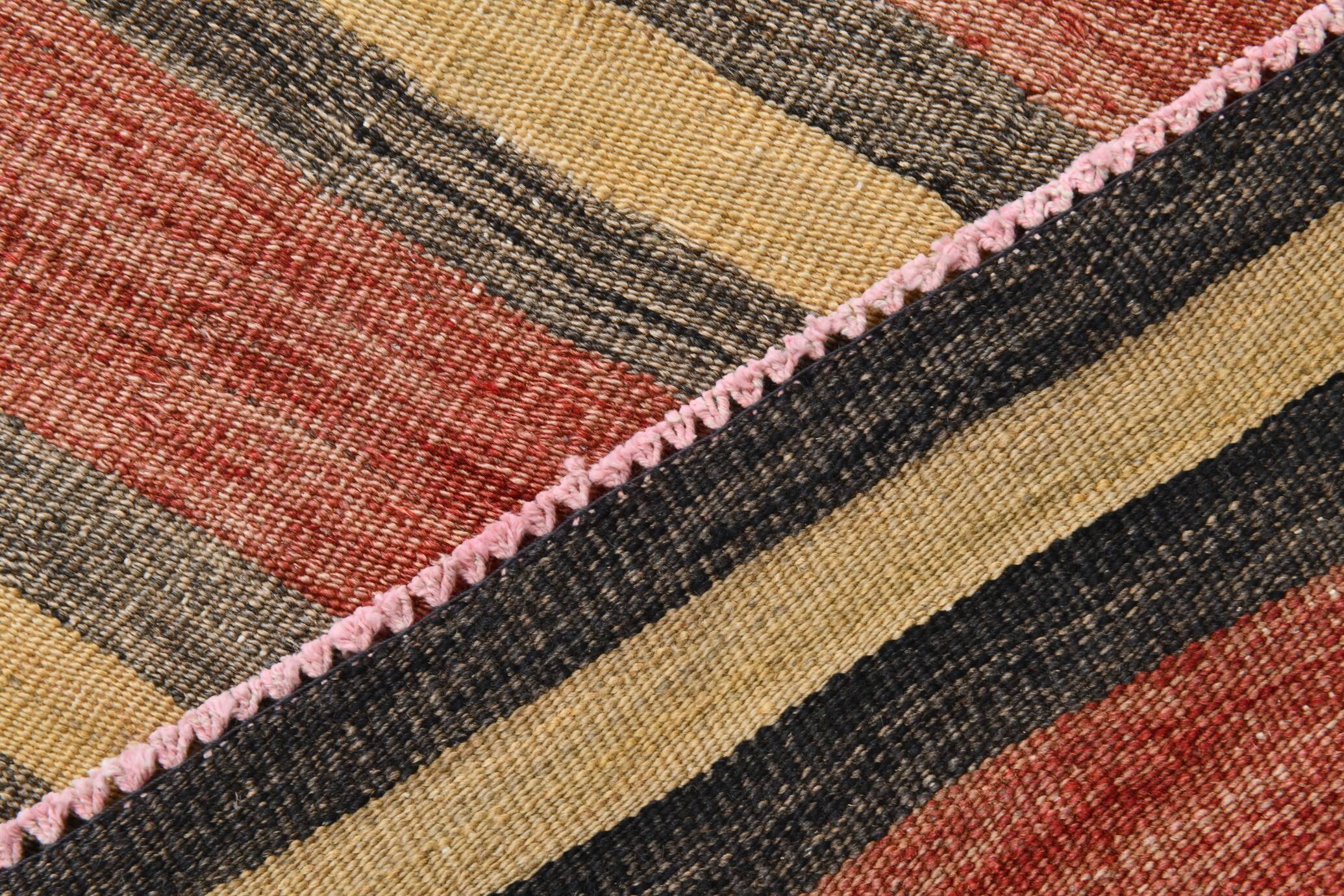 3x10 Rug For Hallway Red & Brown Vintage Kilim Runner Rug, 88x301Cm SK32981