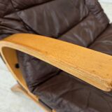 1970s, Danish design by Farstrup, set of 2 armchairs, furniture leather.