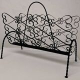 Wrought iron magazine rack signed CHATY Vallauris