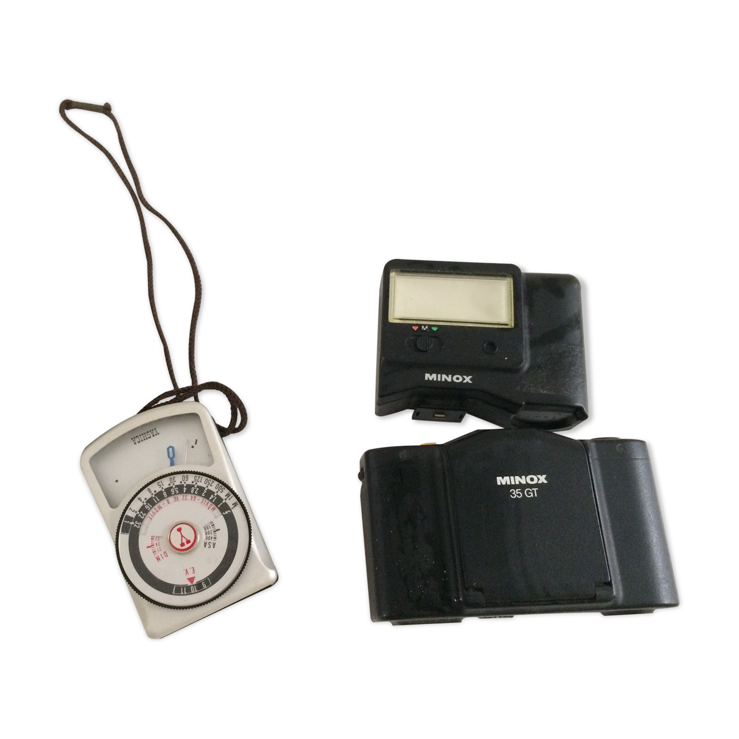 Appareil photo minox 35 gt + flash + cellule yashica yem-31 super