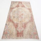 Vintage Red & Cream Oriental Turkish Rug, 110x199Cm