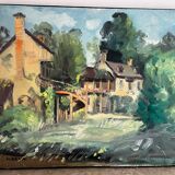 Painting "The Queen's Hamlet" - Versailles, signed