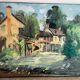 Painting "The Queen's Hamlet" - Versailles, signed