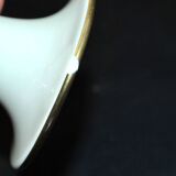 Modernist German porcelain candle holder - double gold rim candlestick