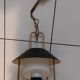 Lantern chandelier in brass and opaline glass 1940