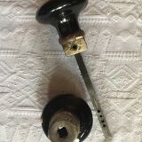 Set of black bakelite door handles