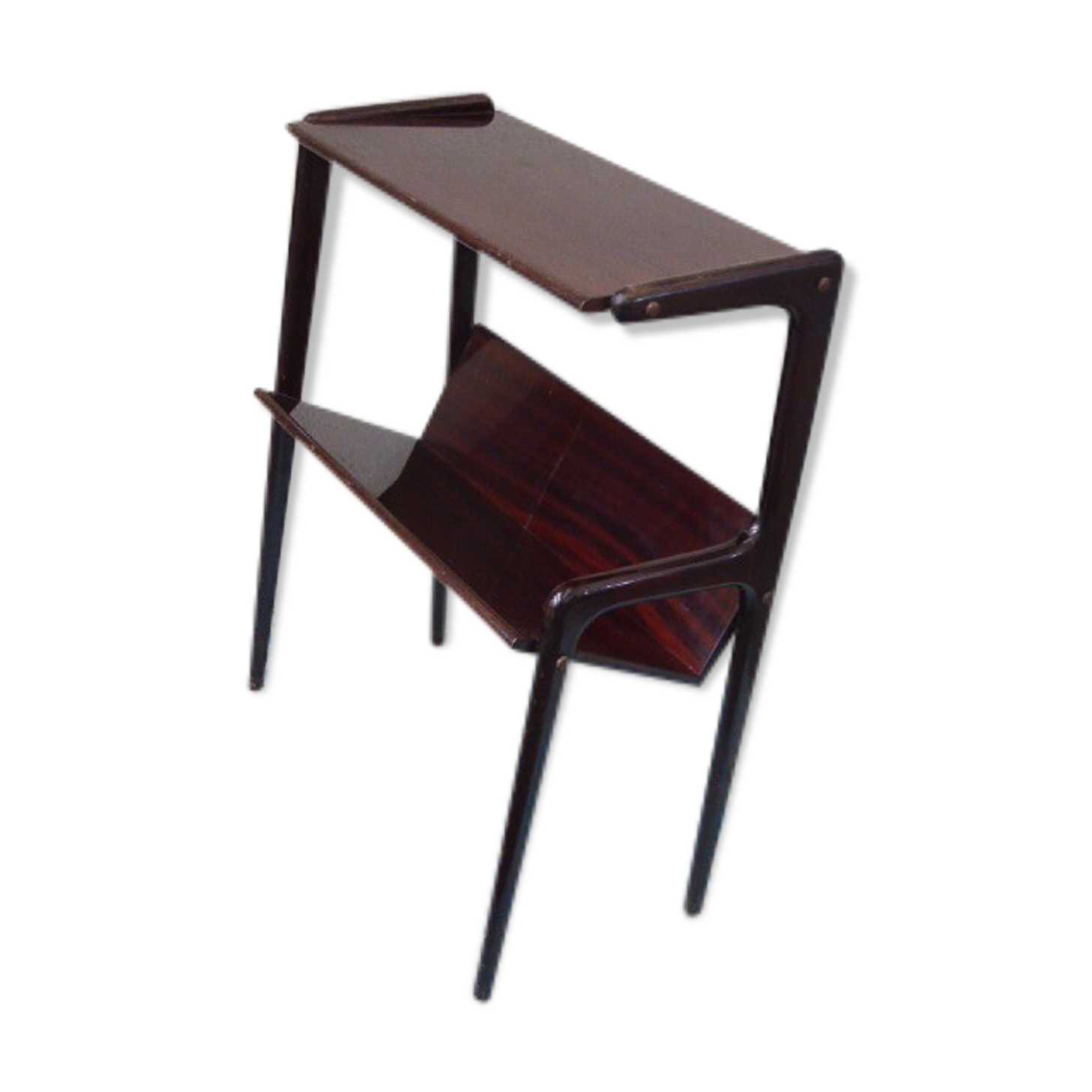 Table is varnished wood magazines