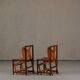 Vintage sculptural unique design dining chairs, France 1960s set of 2